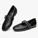 Trary Mary Jane Shoes Women Square Toe Flats for Women Dressy Ballet Flat Mary Jane Flats with Buckle Strap Comfortable Slip On Casual Shoes Size 8.5