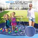 107'' Foldable Dog Pool, Kiddie Pool, Heavy Duty Non-Slip Plastic Pet Wading Pool for Large Dogs, Indoor and Outdoor Kids Pet Dog Bathtub