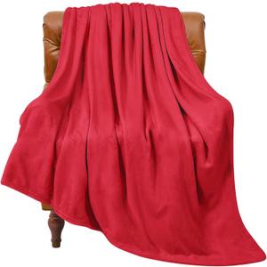 BEDELITE Fleece Blanket Red Throw Blanket for Couch & Bed, Luxury Plush Cozy Fuzzy Blanket 50" x 60", Super Soft Warm Lightweight Throw Blanket for Travel Camping