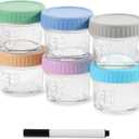 6 Pack Glass Baby Food Storage Containers, 4 oz Glass Jars with Lids, Small Baby Food Jars, BPA Free Baby Snack Containers, Microwave, Dishwasher and Freezer Safe