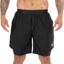 Kewlioo Men's Sauna Shorts - Heat Trapping 2-in-1 Double Layer - Sauna Suit Bottom - Compression Training Gym Athletic Shorts (Black, L)