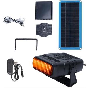 Solar Heater for Chicken Coop, Solar Chicken Coop Heater, Portable 360 Adjustable Heaters with Fast Heating Modes,Dual Power Solar/Plug Options (30W Blueboard with heater, Plug)