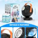 Joyfuture Automatic Bubble Machine, Black Bubbles Blower for Kids, Toddlers - 360 Rotation, 75 Adjustment, with LED Light - Gifts for Boys, Girls, Outdoor, Birthday, Party