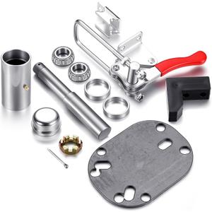 Canchiing Tire Carrier Hinge Kit Include Necessary Latch, Slewing Bearing, Bearing Hub and Seal, Brake Cover, Metal Plate and Poly Urethane Stop Spare Tire Carrier Hing Kit for Installation
