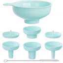 BALIWELL Wide Mouth Kitchen Funnel, Food Grade Plastic Cooking Canning Funnel with 4 Sizes Spouts for Filling Wide and Regular Mason Jars, Spray Dropper Oil Bottle Jug Spices Shampoo Sauce