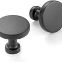 10 Pack 1-1/4 Inch Matte Black Cabinet Knobs Black Drawer Knobs Round Black Cabinet Pulls, ZK2302 Kitchen Hardware for Cabinets Drawers Bedroom Dresser Cupboard Bathroom Vanity Closet