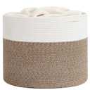Goodpick Blanket Basket, Living Room Decor,15.8"x15.8"x13.8" Cotton Rope Baskets for Decor, Boo Basket, Baby Toy Storage (Mele)