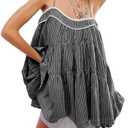 Gacaky Women's Summer Mini Dress Casual Loose Sleeveless Adjustable Straps Swing Mini Dress XL