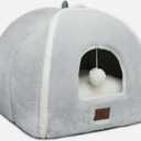 Cat Bed for Indoor Cats - Cat House Cats Tent with Removable Washable Cushioned Pillow, Soft and Self Kitten beds,Pet Bed, Grey,15inches (Gray)