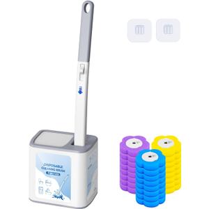 2026 Disposable Toilet Brush Cleaning System with Aromatherapy Refills (Ocean, Lemon, Lavender) Includes Cleaning Stick, Storage Box, and Scented Refill Tabs