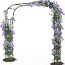 Thickened Metal Garden Arch-98.4"(L)*94.5"(H),Garden Arch Trellis for Climbing Plants Outdoor, Heavy Duty Rust-Proof Iron Arbor Archway for Backyard, Patio, Lawn and Wedding Decorations, 98l*94*16in