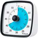 Yunbaoit Visual Timer with Night Light, 60-Minute Countdown Timer for Kids and Adults, Silent Classroom Timer, Time Management Tool for Home, School, or Work (Dark Black)