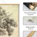 HUARCEY Extra Large Canvas Wall Art 36x54 Inch Vintage Tree Scroll Wall Art