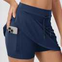 ODODOS Women's Drawstring Tie Skirts Built-in Shorts Athletic Golf Tennis Skorts with Ball Pocket (XS)