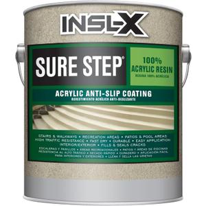 INSL-X Sure Step Acrylic Anti-Slip Paint, White, 1 Gallon (Pack of 1), 128 Fl Oz