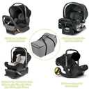 Infant Car Seat Travel Bag - Fits Infant Car Seats with Anti-Rebound Bar Base, Car Seat Airplane Bag for Chicco/Graco/Nuna/Cosco/Britax/Uppababy Baby Car Seat, Water Dirt Tear Resistant, Grey Upgrade, 13x12in
