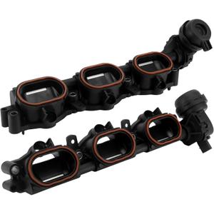 AULINK 2PCS 06E133110AT+06E133109AN Left & Right Engine Intake Manifolds Compatible with 2013-2019 Audi A6 A7 A8 Q7 3.0L V6, Replaces 06E133110BC 06E133110AN 06E133109AT 06E133109BC
