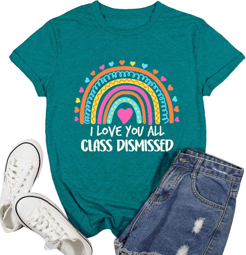 Teacher Shirts for Women Teaching Tshirt School Teacher Life Shirt Teach Tee Tops (XX-Large, Green)