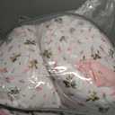 Faincy Floral Full Size Comforter Set, Pink White Flower Leaf Pattern Printed Preppy Reversible Alternative Bed Sets - 80 x 90 3PC Soft Microfiber Duvet Vintage Bedding in a Bag for Women Girls