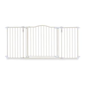 Toddleroo by North States - Deluxe Dcor Safety Gate: Hardware Mounted Extra Wide Metal Baby Gate - Adjustable Child Gate - 38.3 to 72 Inches Wide - 30 Inches Tall - Warm White