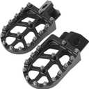 Motorcycle Footrest CNC Wide Foot Pegs Footpegs Pedal Fits for Yamaha XT250 YZ125 YZ80 WR250 TTR90 TTR125 (Black)