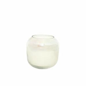 HD 6oz Iridescent Short Rounded Glass Candle White