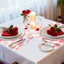 Sweet Hearts Valentine's Day Placemats, 50 Count Disposable Pink Heart Table Mats with Yellow Dots for Anniversary, Wedding Party Dinner Romantic Dining Decor