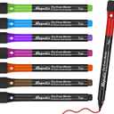 Taja Magnetic Dry Erase Whiteboard Markers, 8 Count Colorful Fine Tip Thin Dry Erase Markers with Eraser for Home Office School Supplies-Brilliant