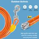 Petbobi Dog Tie-Out Cable 40ft - Outdoor Leash 4mm Metal Cable with Shock Absorbing Spring 360 Swivel Clips, Chain for Dogs Yard Camping, Fit Small Medium Large Pets Up to 120lbs, Orange