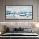 Enartly Wildflowers Wall Art for Living Room, Wall Decor Canvas Floral Painting Bloosom Picture Textured Vintage Artwork for Hallway Bedroom Kitchen Spa Home Office Wall Decoration, Wood Frame 48"x24"