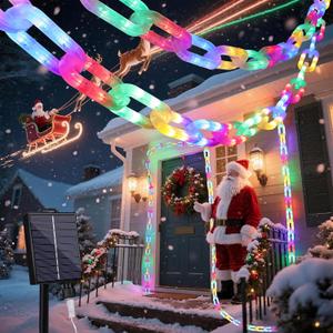 Solar Halloween Decorations Outdoor String Lights - 10 Ft 160 LED Plastic Chain String Lights with Waterproof, 8 Lighting Modes and Timer Function US Patent Product (Multicolor)