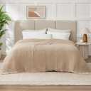 Cooling Throw Blanket Twin XL 66" x 90", 6 Layers Muslin Blankets 100% Cotton, Breathable and Lightweight Twin Blanket for Bed, Soft Bedspread, Gauze Bedding for All Season, Beige Linen