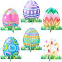 3 x Gyufise 12 Pack Happy Easter Honeycomb Centerpieces for Table Decorations Bunny Easter Egg Centerpieces Decor for Easter Day Birthday Anniversary Party Supplies