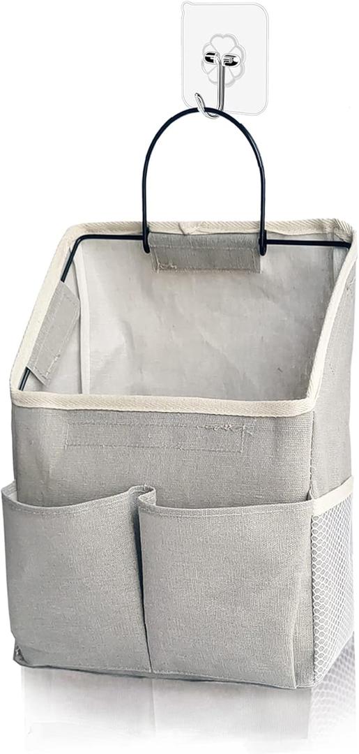 Wall Hanging Storage Bag,Wall Hanging Organizer bags with Pockets, Wall organizer Storage for Dormitory Bathroom Bedroom Kitchen (Grey1)