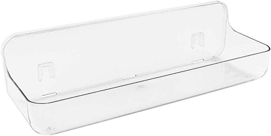 Acrylic Adhesive Wall Mounted Shower Caddy, Large Capacity Bathroom Shelf with Drain Holes, No Need Drilling for Bathroom, Shower room, Kitchen, Laundry. Acrylic Adhesive Wall Mounted Shower Caddy, Large Capacity Bathroom Shelf with Drain Holes, No Need Drilling for Bathroom, Shower room, Kitchen, Laundry.