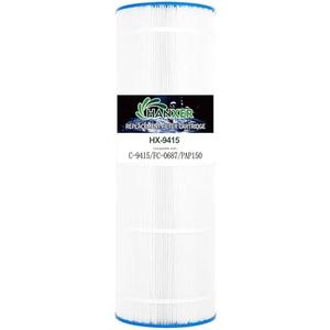 HANXER PLF150A Pool Filter Replaces for C-9415, Filbur FC-0687, CC150, CCRP150, PAP150, R173216, 160317, 160355, 160352, XLS-908, 10150, 150 Sq.Ft Swimming Pool Filter Cartridge, 1 Pack