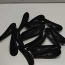 Qunclay 16 Pcs Velvet Hangers Shoulder Form Shaper Black Pads Flocking and Plastic Shoulder Protectors for Velvet Flocking Hangers Measuring 0.2 Inch in Thickness