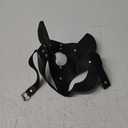 Masquerade Leather Cat Mask Costume Animal Half Face Mask Cosplay Halloween Party Costumes Accessory for Women Ladies (Black)