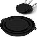 3 Piece Set Silicone Pan Protectors (Includes 8",10",12"), Pan Separators for Stacking Compatible with Hexclad, Tfal, All-Clad Nonstick Frying Pans and More, Cookware Protector, Dishwasher Safe, Black