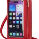 GOIACII Phone Purse Crossbody Bags for Women Small Travel Wallet Touch Screen RFID Blocking (Bright Red)