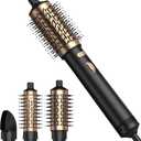 4 in 1 Rotating Hair Dryer Brush,Professional Brush Blow Dryer with Detachable Brush(2" & 1.5"),3 Heats and 2 Speeds Rotating Hot Air Brush for Curling,Straight,Drying