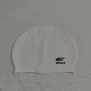 WHALE Extra Large Swim Cap for Women Men, Durable Silicone Swimming Hat with Ear Protection, Unisex Adults Bath Swimming Caps for Long Thick Curly Hair & Dreadlocks Braids Weaves Afro Hair (White)