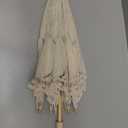 TOPINCN Embroidery Parasol Handmade Lace Flower Bride Umbrella Wedding Bride Photography Umbrella(L-Beige)