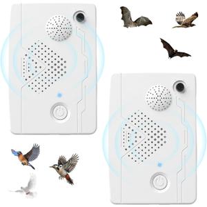 2026 Ultrasonic Bird Repellent Devices Bird Repeller Outdoor for Attic Woodpecker Pigeon Deterrent Goose Repellent Rechargeable Bats Repellent Indoor to Keep Birds Away from Porch Balconies(2)