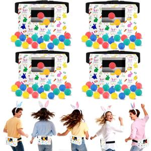 Easter Swing Shaking Balls Games, Novelty Twerk Easter Activities Set Includes 40 Balls and 4 Strap Shake Boxes, Easter Bunny Game for Adult Teens Family Party Carnival Yard Outdoor Indoor