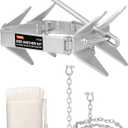 13 LB Folding Box Anchor Kit with 100 FT Nylon Rope & Chain, for Pontoon, Fishing, Bass Boat, Sport Boat & Cabin Cruiser Up to 24 FT