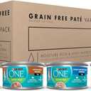 Purina ONE High Protein, Grain Free Pate Wet Cat Food Variety Pack, Grain Free Formula - (Pack of 24) 3 oz. Cans (EXP 03/31/28)