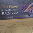 ASUS ProArt Display PA278QV 27 WQHD (2560 x 1440) Monitor, 100% sRGB/Rec. 709 E < 2, IPS, DisplayPort HDMI DVI-D Mini DP, Calman Verified, Eye Care, Anti-Glare, Tilt Pivot Swivel Height Adjustable