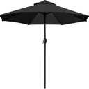 Sunnyglade 9' Patio Umbrella Outdoor Table Umbrella with 8 Sturdy Ribs (Black)