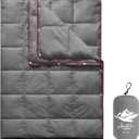 Camping Blanket,Lightweight Puffy Blanket Packable Down Alternative Throw Blanket Waterproof Windproof for Outdoors, Travel, Beach, Airplane, Hiking (52x75", Grey)